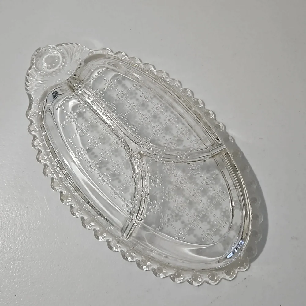 Elegant Clear Glass Divided Serving Tray